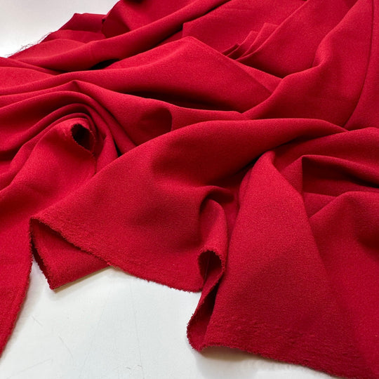 Poinsettia Red - Crepe Poly Woven - Red - 2.6M Bundle - True Deadstock fabric Fabric by private - Sustainable Textile | FABCYCLE