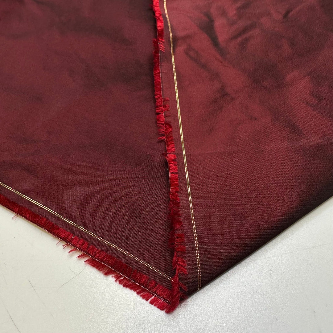 Poinsettia - Silk Woven - Burgundy - 4M Bundle - True Deadstock fabric Fabric by private - Sustainable Textile | FABCYCLE