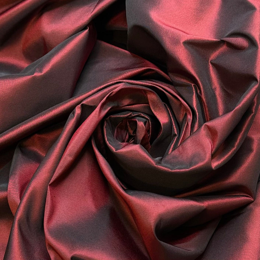 Poinsettia - Silk Woven - Burgundy - 4M Bundle - True Deadstock fabric Fabric by private - Sustainable Textile | FABCYCLE