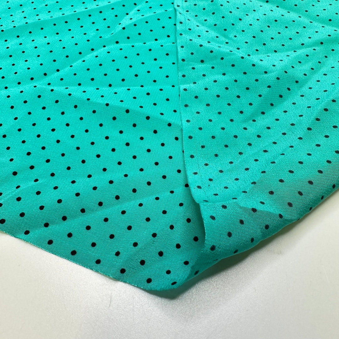 Pointillism - Silk Woven - Black/Teal Polka Dots - 1.05M Bundle - True Deadstock fabric Fabric by private - Sustainable Textile | FABCYCLE