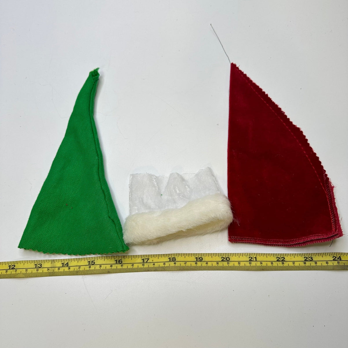 Pointy Doll Hat Accessories - Green/Red - 3 Pack - True Deadstock supplies Fabric by private - Sustainable Textile | FABCYCLE