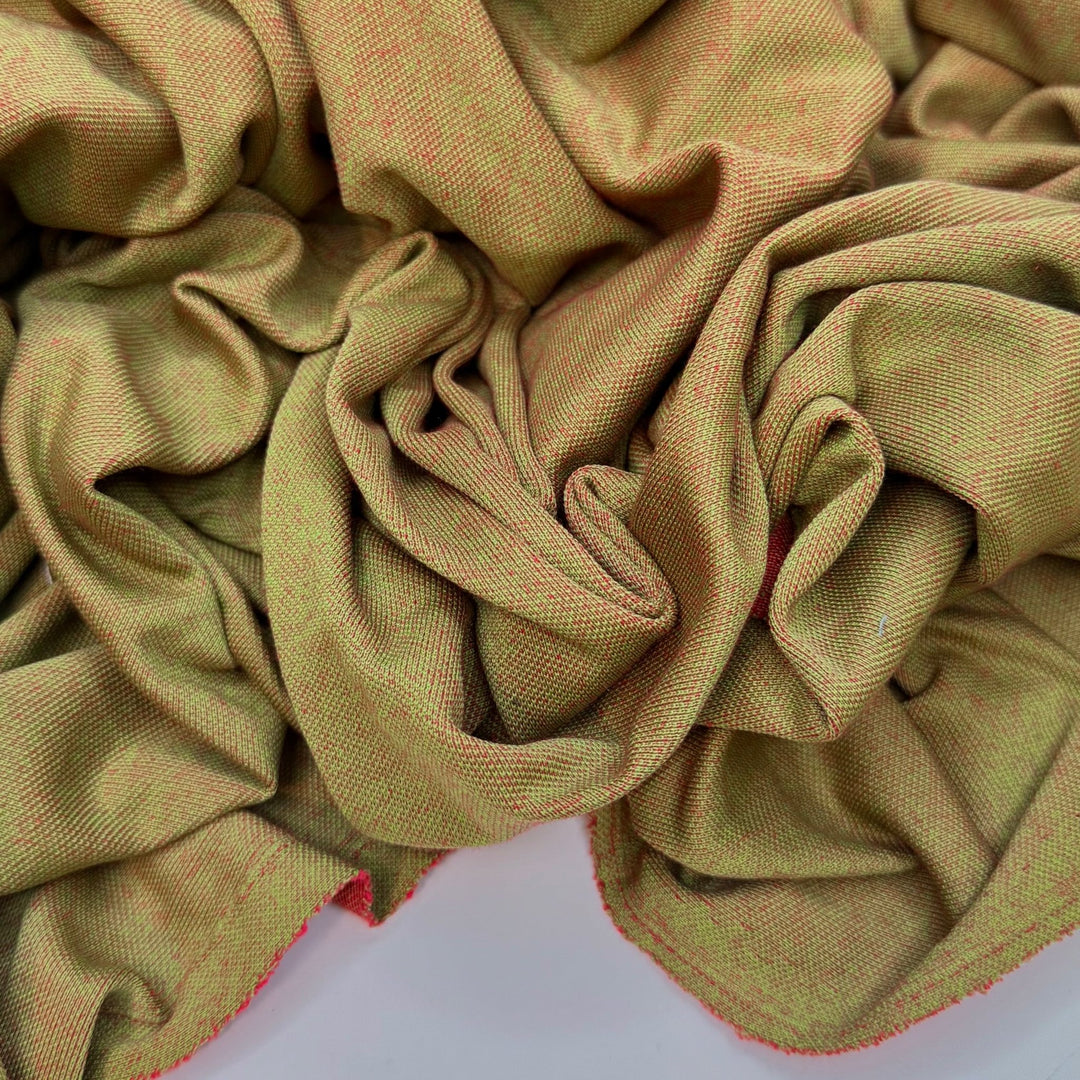 Poisoned Apple - Double Cloth Knit Cotton - Red/Green - 3M Bundle - True Deadstock fabric Fabric by private - Sustainable Textile | FABCYCLE
