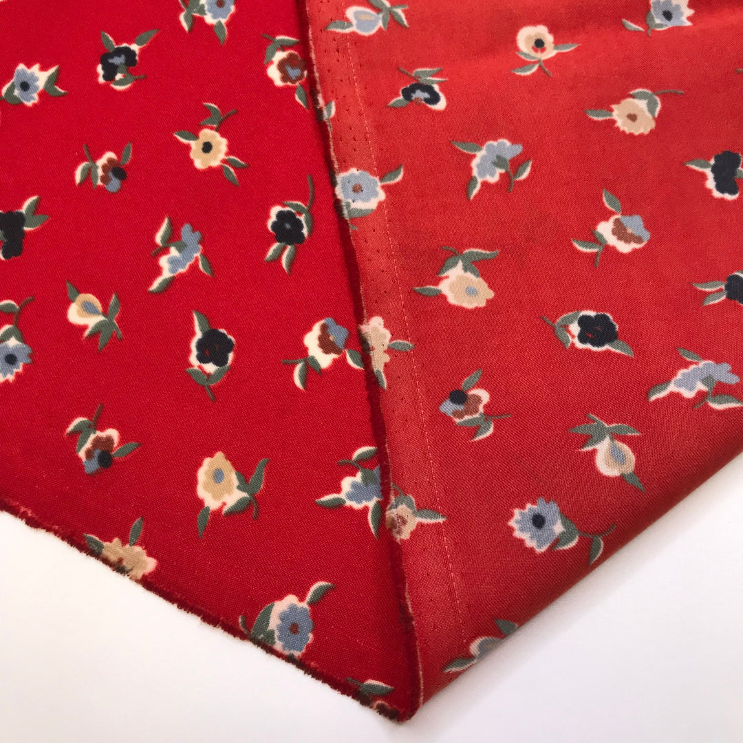 Polaroid - Poly Woven - Red Multi Floral - 2.8M Bundle - True Deadstock fabric Fabric by private - Sustainable Textile | FABCYCLE