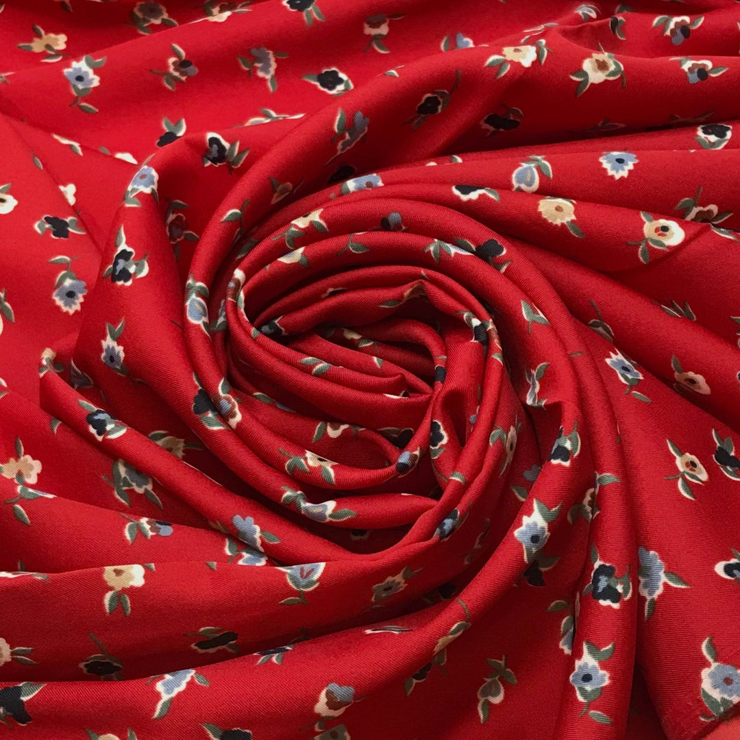 Polaroid - Poly Woven - Red Multi Floral - 2.8M Bundle - True Deadstock fabric Fabric by private - Sustainable Textile | FABCYCLE