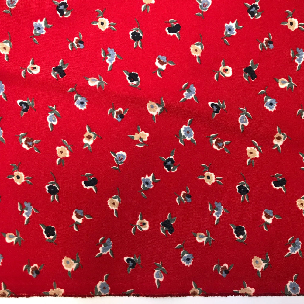 Polaroid - Poly Woven - Red Multi Floral - 2.8M Bundle - True Deadstock fabric Fabric by private - Sustainable Textile | FABCYCLE