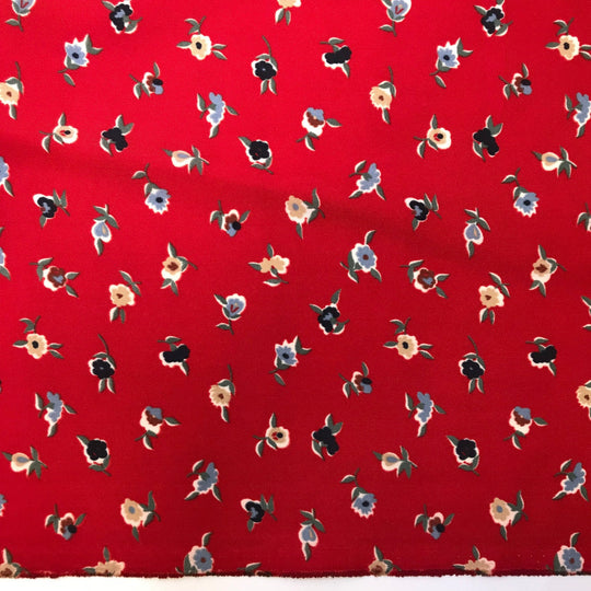 Polaroid - Poly Woven - Red Multi Floral - 2.8M Bundle - True Deadstock fabric Fabric by private - Sustainable Textile | FABCYCLE