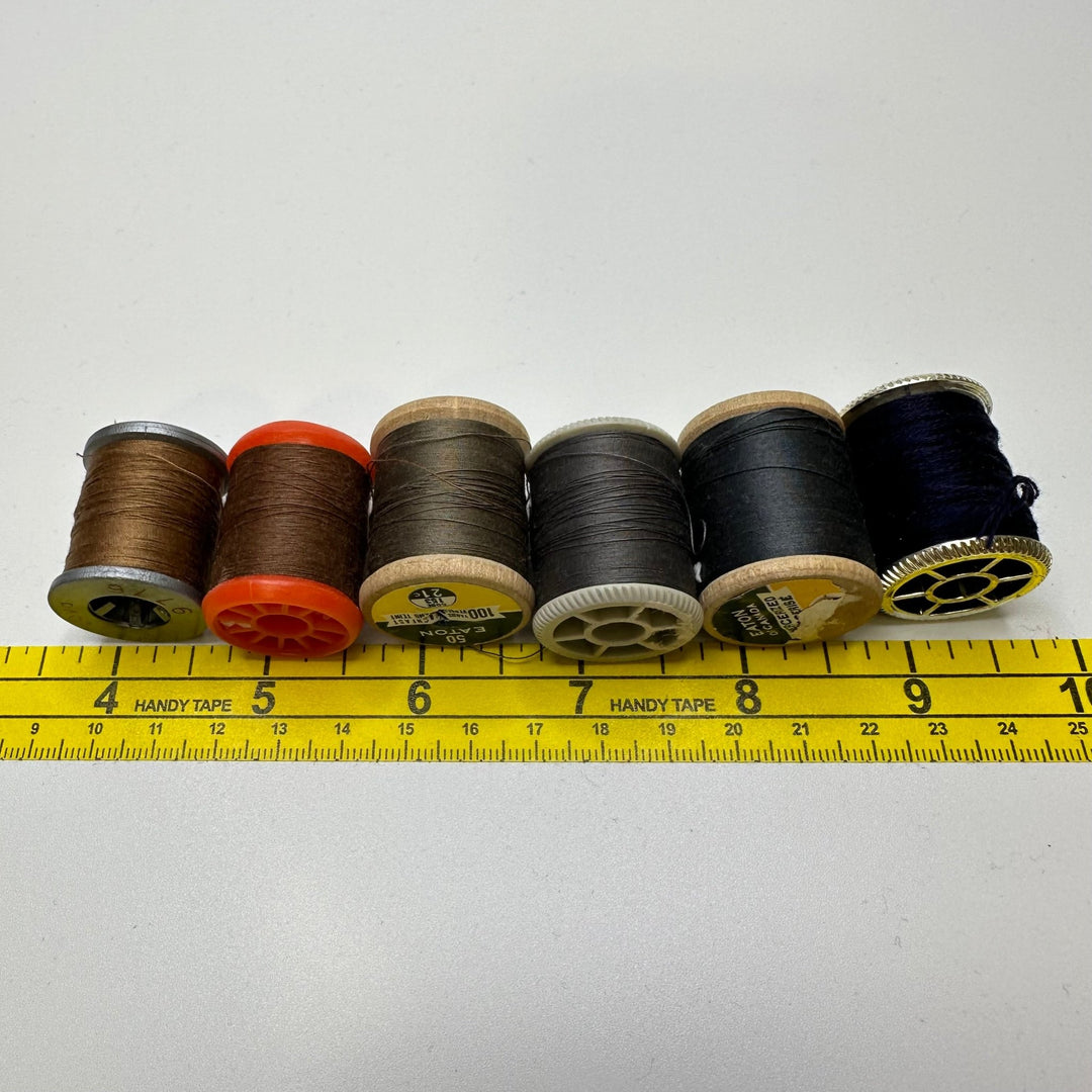 Poly/Cotton Blend All Purpose Thread - Brown/Navy - 6 Pack - True Deadstock supplies Fabric by private - Sustainable Textile | FABCYCLE