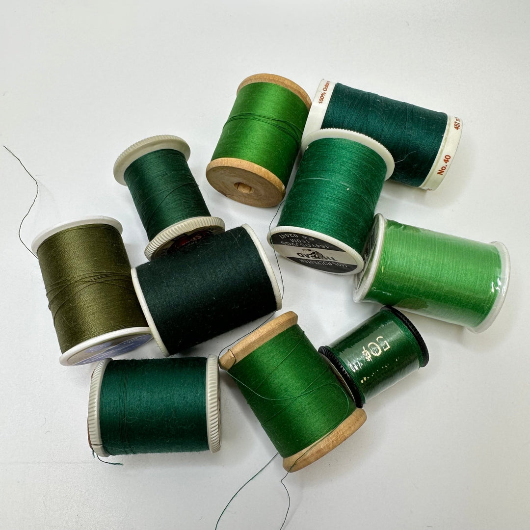 Poly/Cotton Blend All Purpose Thread - Dark Green - 10 Pack - True Deadstock supplies Fabric by private - Sustainable Textile | FABCYCLE