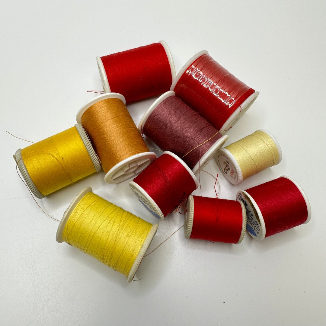 Poly/Cotton Blend All Purpose Thread - Red/Yellow - 10 Pack - True Deadstock supplies Fabric by private - Sustainable Textile | FABCYCLE