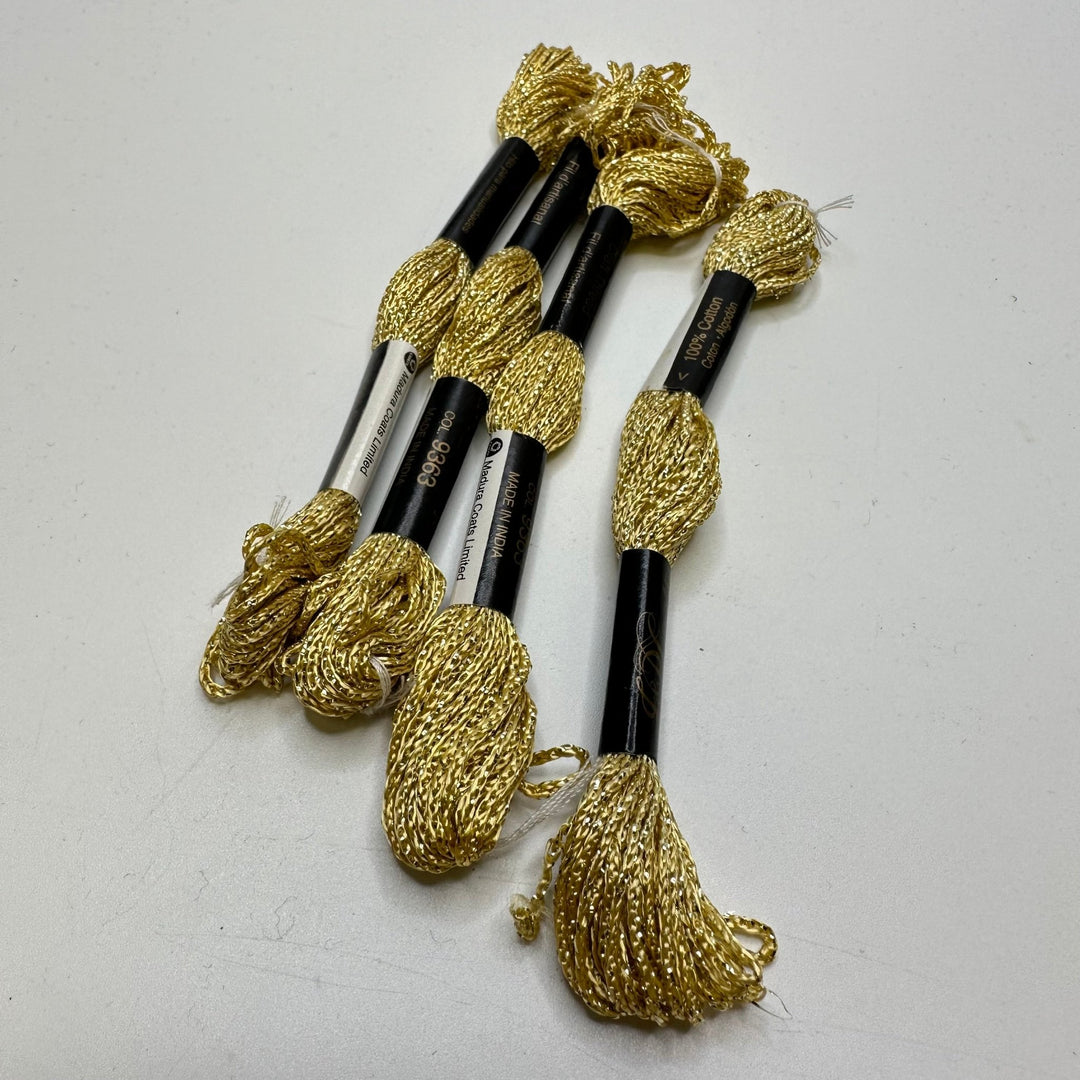 Poly/Cotton Blend Embroidery Floss Thread - Gold - 4 Pack - True Deadstock supplies Fabric by private - Sustainable Textile | FABCYCLE