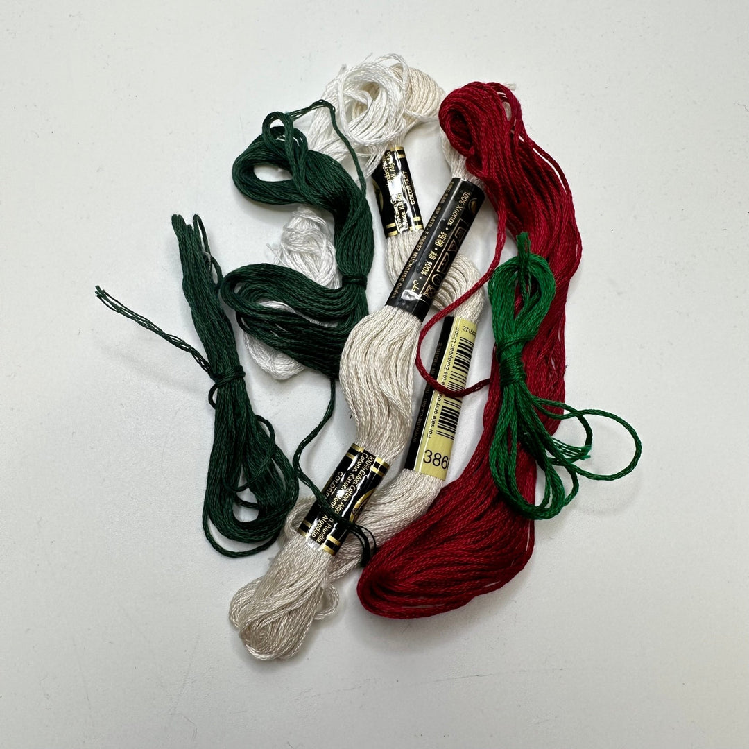 Poly/Cotton Blend Embroidery Floss Thread - Red White Green - 4 Pack - True Deadstock supplies Fabric by private - Sustainable Textile | FABCYCLE