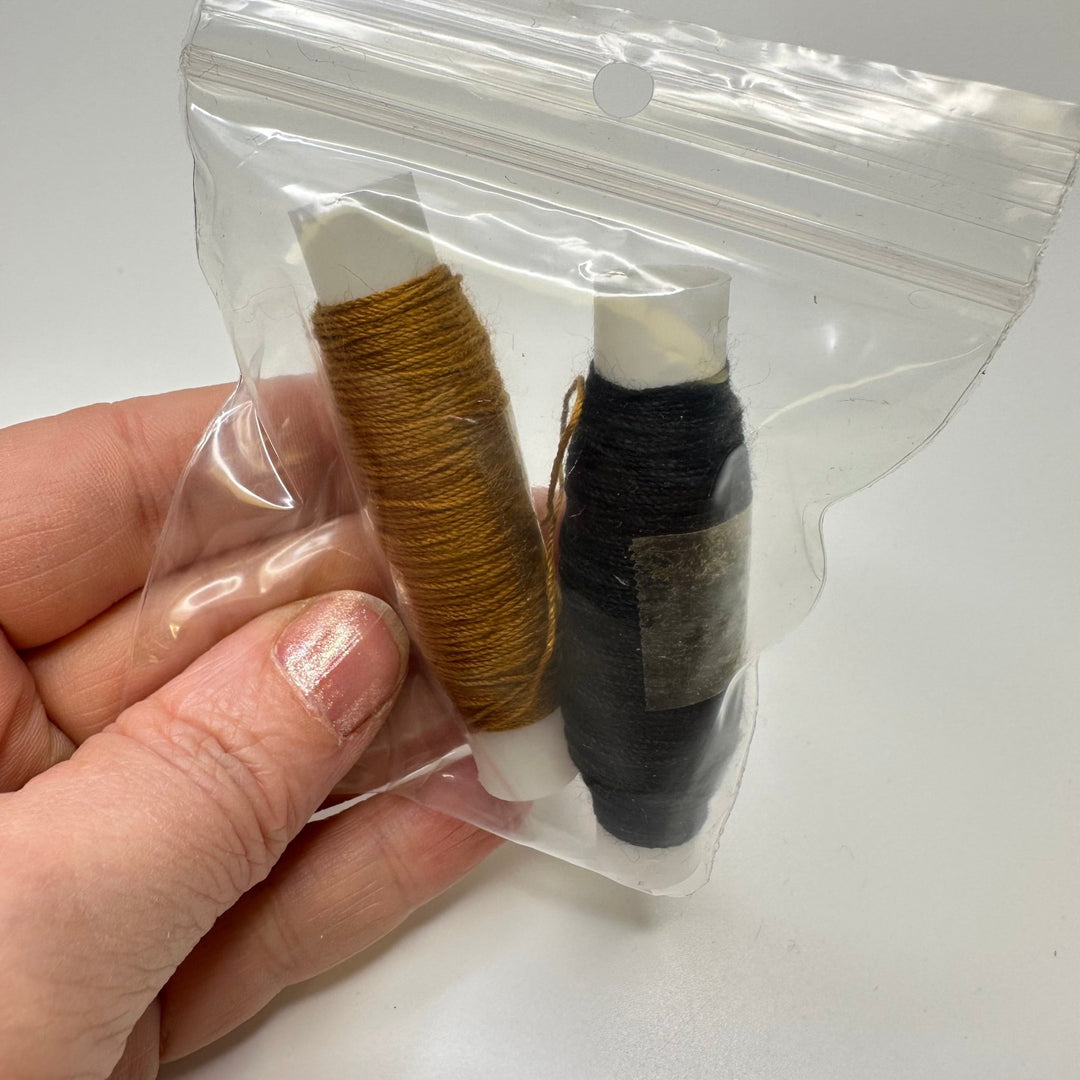 Poly/Cotton Blend Topstitch Thread - Beige/Black - 2 Pack - True Deadstock supplies Fabric by private - Sustainable Textile | FABCYCLE