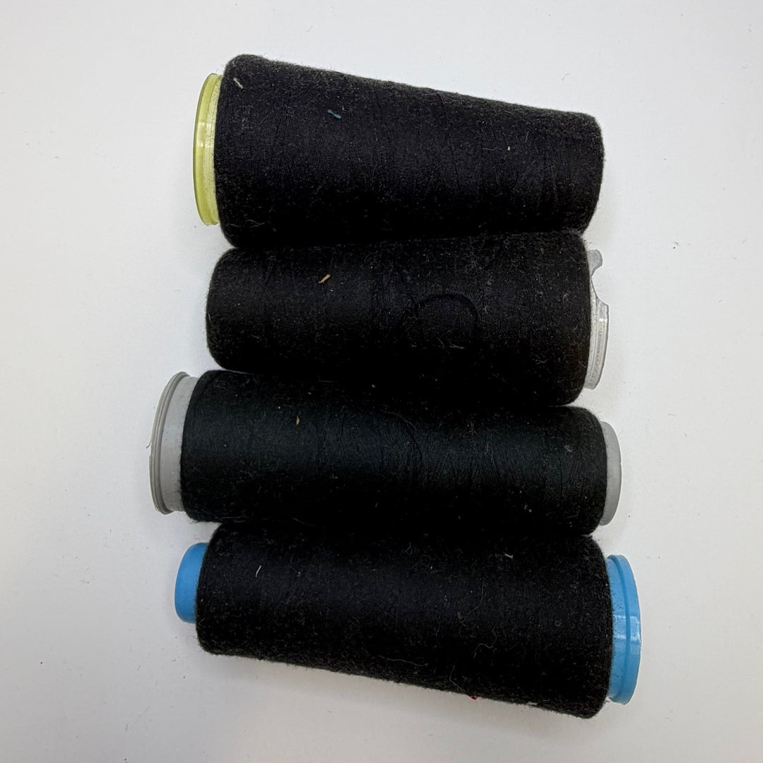 Polyester All Purpose Thread - Black - 4 Pack - True Deadstock supplies Fabric by private - Sustainable Textile | FABCYCLE