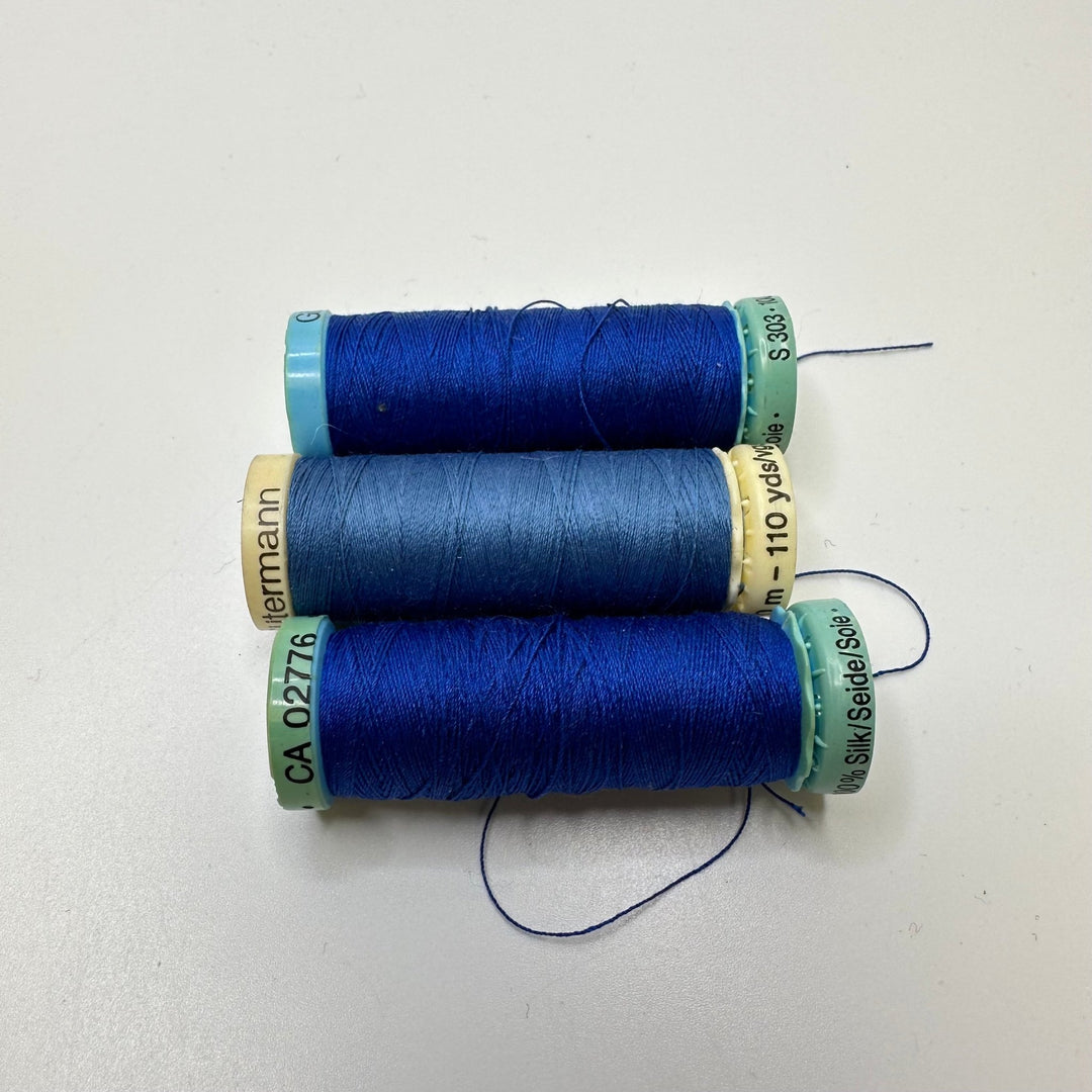 Polyester All Purpose Thread - Blue - 3 Pack - True Deadstock supplies Fabric by private - Sustainable Textile | FABCYCLE