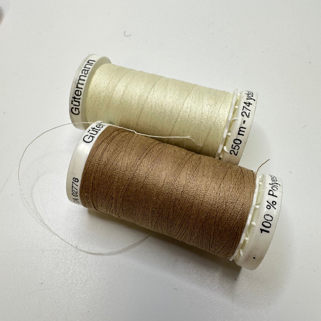 Polyester All Purpose Thread - Cream/Beige - 2 Pack - True Deadstock supplies Fabric by private - Sustainable Textile | FABCYCLE