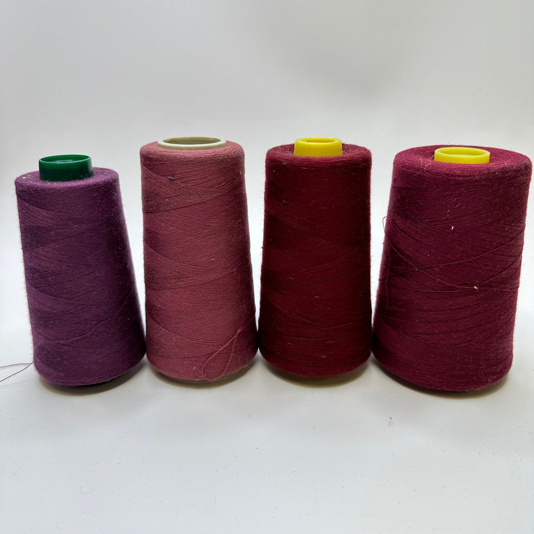 Polyester All Purpose Thread - Dark Pink Red Purple - 4 Pack - True Deadstock supplies Fabric by private - Sustainable Textile | FABCYCLE