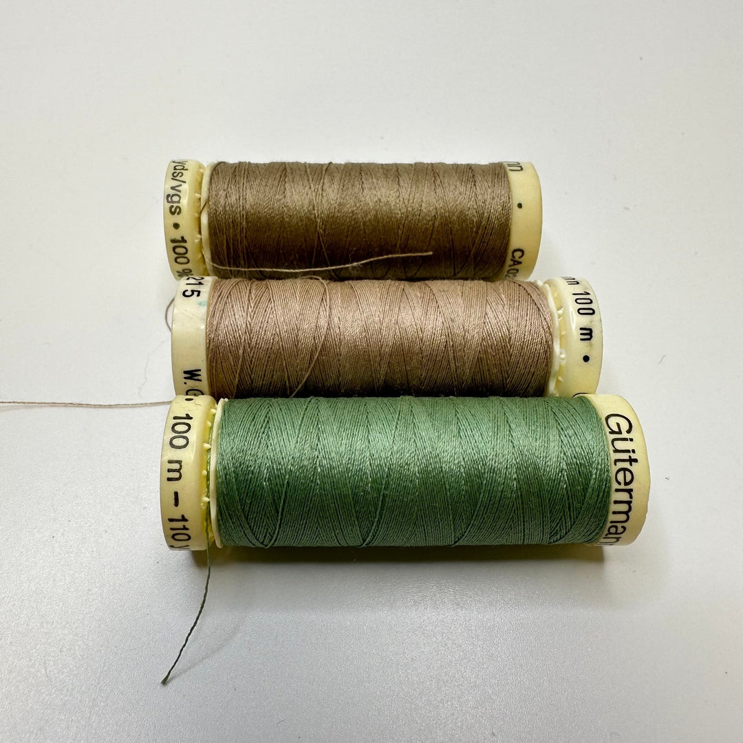 Polyester All Purpose Thread - Light Green/Beige - 3 Pack - True Deadstock supplies Fabric by private - Sustainable Textile | FABCYCLE