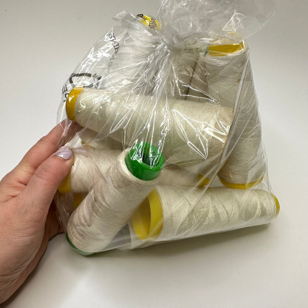 Polyester All Purpose Thread - White/Cream - 10 Pack - True Deadstock supplies Fabric by private - Sustainable Textile | FABCYCLE