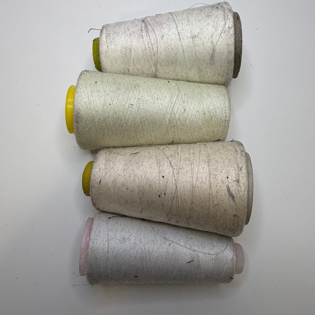 Polyester All Purpose Thread - White/Cream - 4 Pack - True Deadstock supplies Fabric by private - Sustainable Textile | FABCYCLE