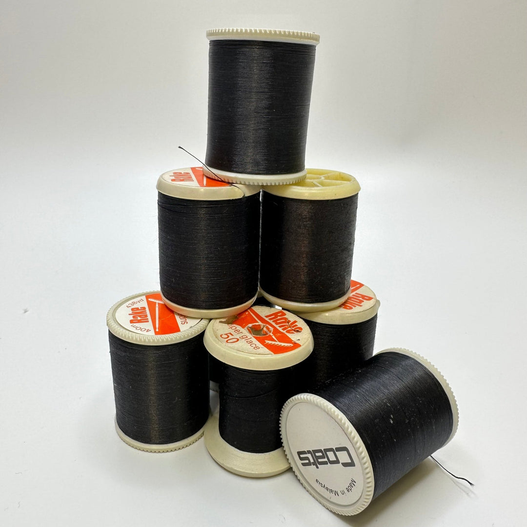 Polyester Upholstery Thread - Black - 8 Pack - True Deadstock supplies Fabric by private - Sustainable Textile | FABCYCLE
