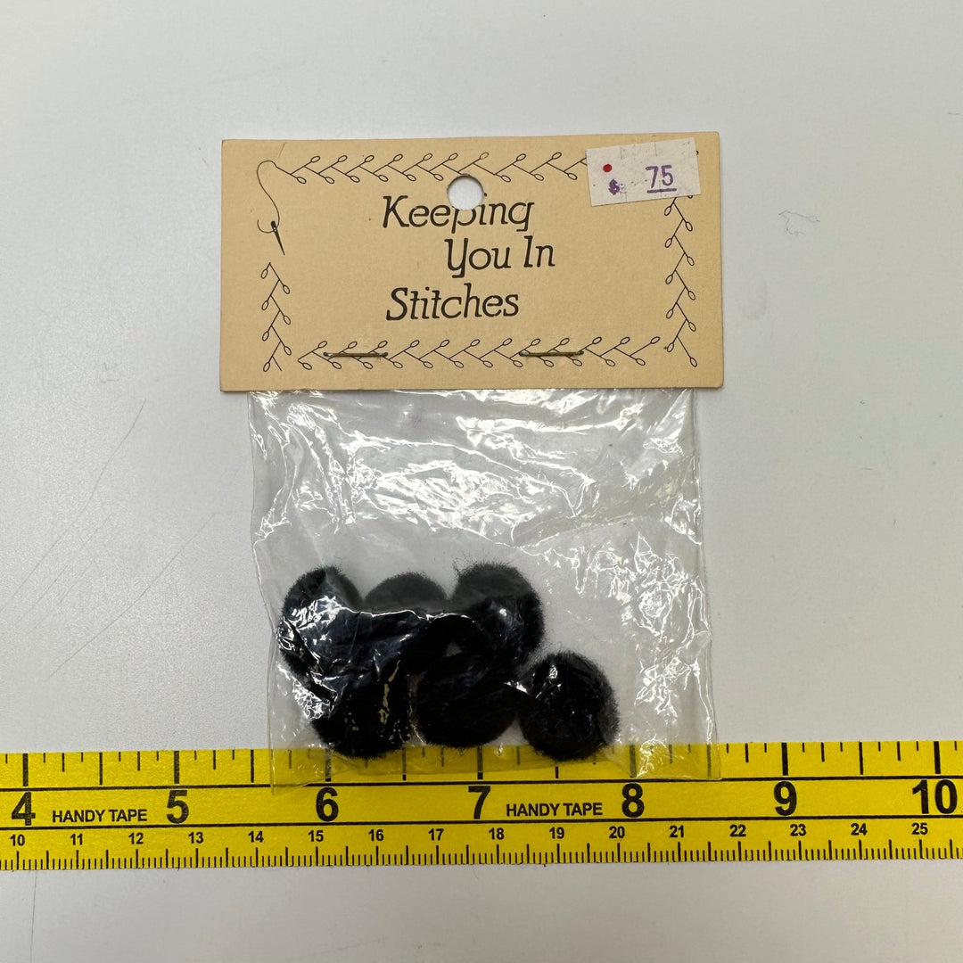 Pom Poms Accessories - Black - 6 Pack - True Deadstock supplies Fabric by private - Sustainable Textile | FABCYCLE