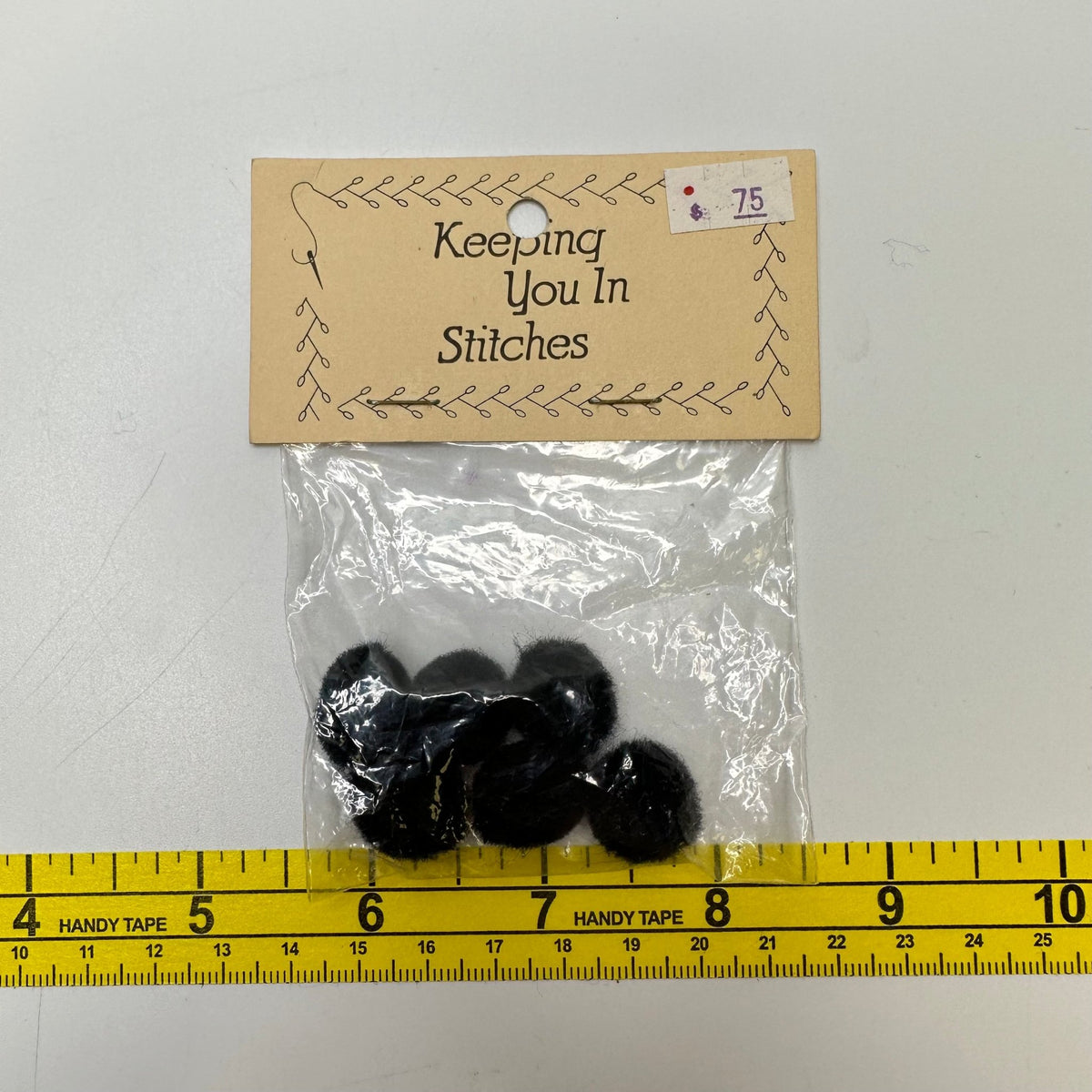 Pom Poms Accessories - Black - 6 Pack - True Deadstock supplies Fabric by private - Sustainable Textile | FABCYCLE