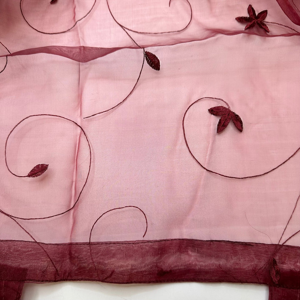 Pomegranate Everywhere - Organza Poly Woven - Burgundy Floral - 2.35M Bundle - True Deadstock fabric Fabric by private - Sustainable Textile | FABCYCLE