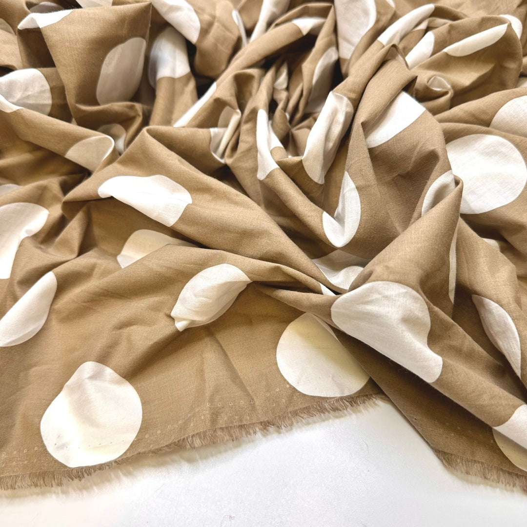 Pools In The Sand - Cotton Blend Woven - Light White/Beige Polka Dots - 1.1M Bundle - True Deadstock fabric Fabric by private - Sustainable Textile | FABCYCLE