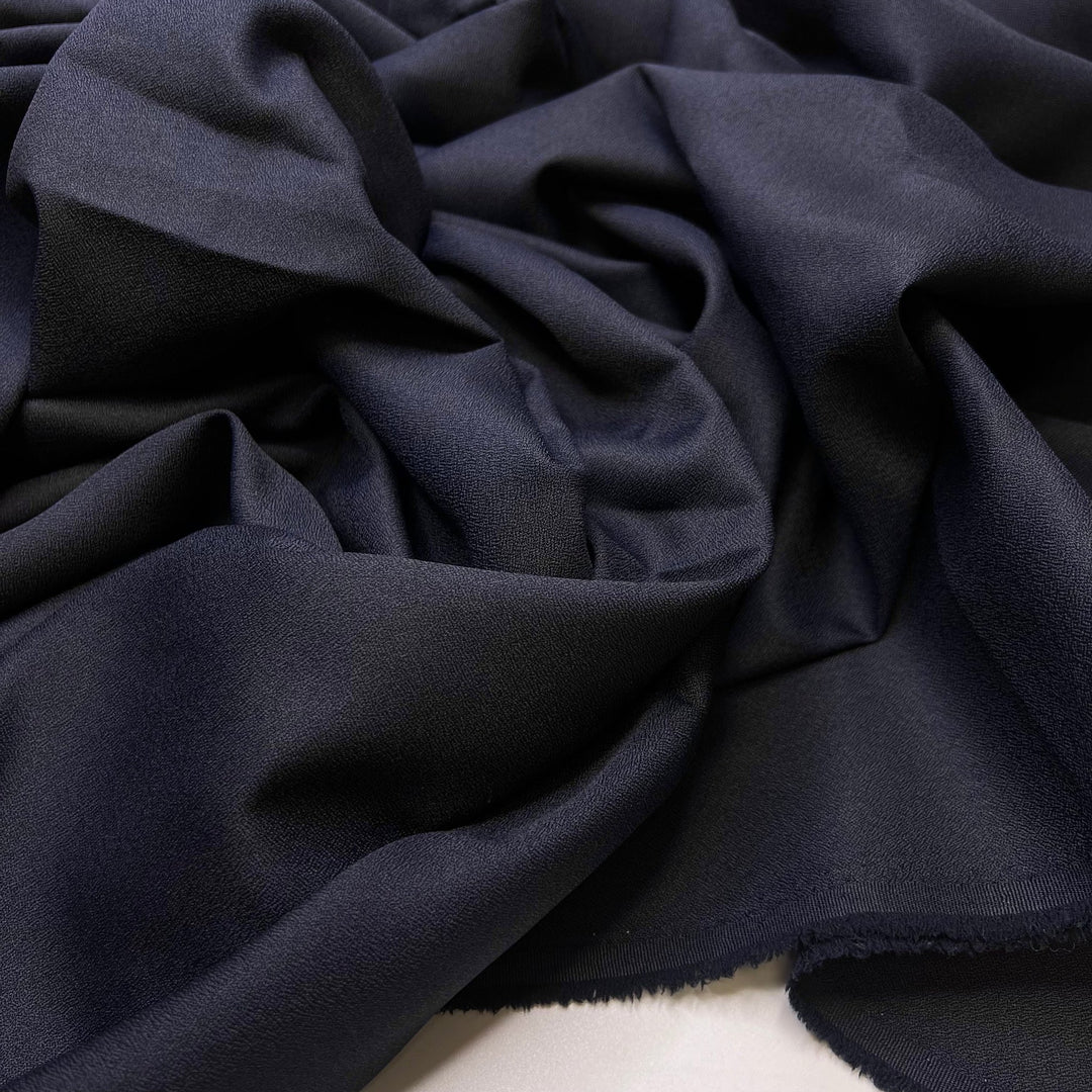 Poor Old Gabe - Tight Crepe Synthetic Blend Woven - Dark Navy - 2.8M Bundle - True Deadstock fabric Fabric by private - Sustainable Textile | FABCYCLE