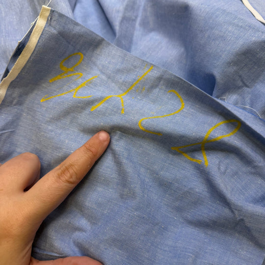 Potato Salad - Chambre Cotton Woven - Light Blue - 1.6M Bundle - True Deadstock fabric Fabric by private - Sustainable Textile | FABCYCLE
