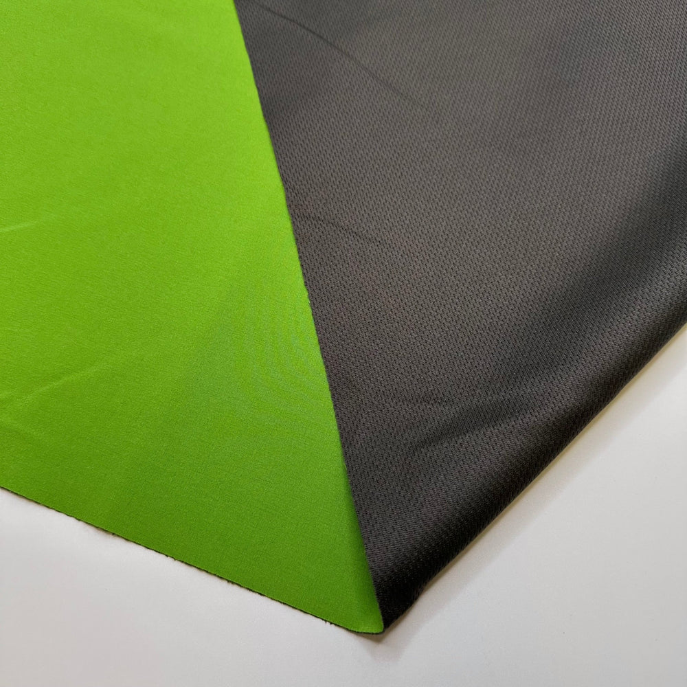 Practically A Dinosaur - Water Resistant Soft Shell Polyester Blend Knit - Green/Grey - 1M Bundle - True Deadstock fabric Fabric by private - Sustainable Textile | FABCYCLE