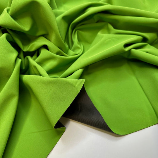 Practically A Dinosaur - Water Resistant Soft Shell Polyester Blend Knit - Green/Grey - 1M Bundle - True Deadstock fabric Fabric by private - Sustainable Textile | FABCYCLE