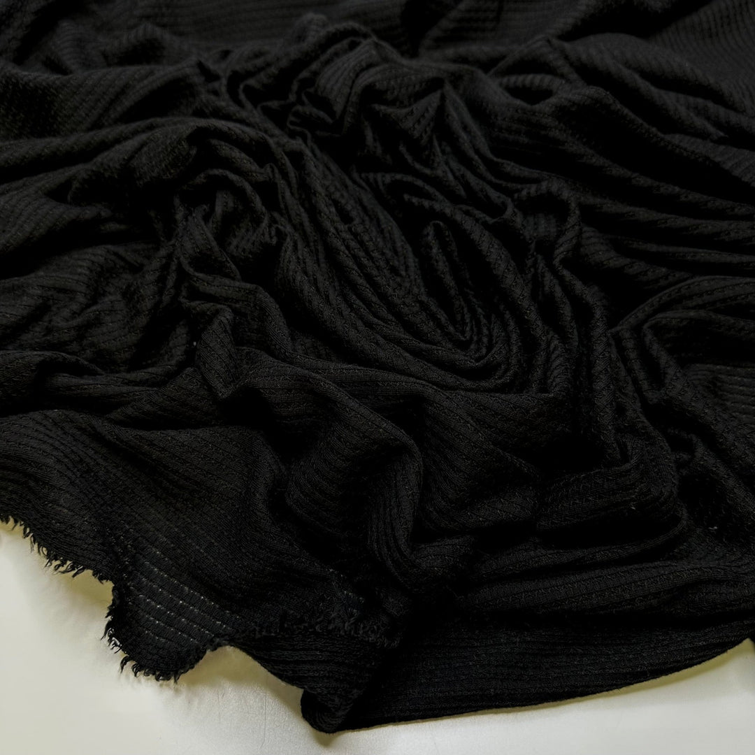 Preparing For A Big Hike - Polyester Blend Knit - Black - 3M Bundle - True Deadstock fabric Fabric by private - Sustainable Textile | FABCYCLE
