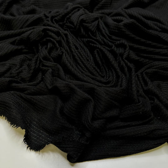 Preparing For A Big Hike - Polyester Blend Knit - Black - 3M Bundle - True Deadstock fabric Fabric by private - Sustainable Textile | FABCYCLE