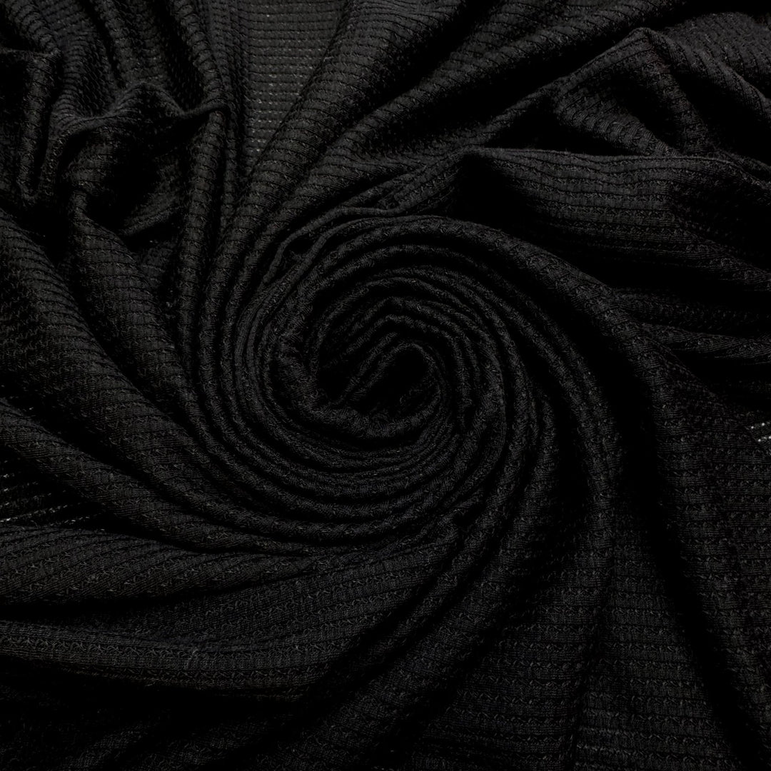 Preparing For A Big Hike - Polyester Blend Knit - Black - 3M Bundle - True Deadstock fabric Fabric by private - Sustainable Textile | FABCYCLE