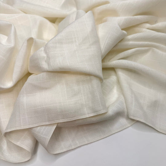 Preparing My Toast Speech - Cotton Blend Woven - White Abstract - 1.1M Bundle - True Deadstock fabric Fabric by private - Sustainable Textile | FABCYCLE