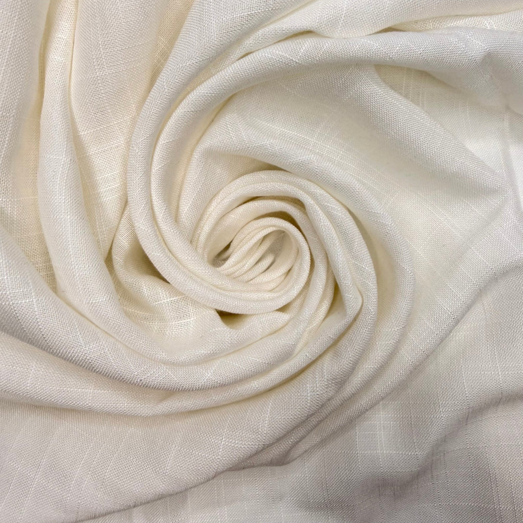 Preparing My Toast Speech - Cotton Blend Woven - White Abstract - 1.1M Bundle - True Deadstock fabric Fabric by private - Sustainable Textile | FABCYCLE
