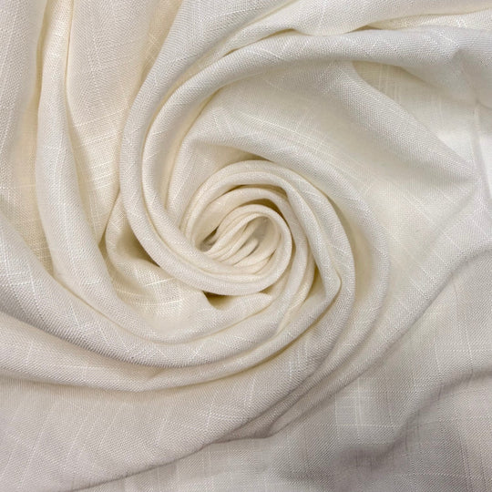 Preparing My Toast Speech - Cotton Blend Woven - White Abstract - 1.1M Bundle - True Deadstock fabric Fabric by private - Sustainable Textile | FABCYCLE