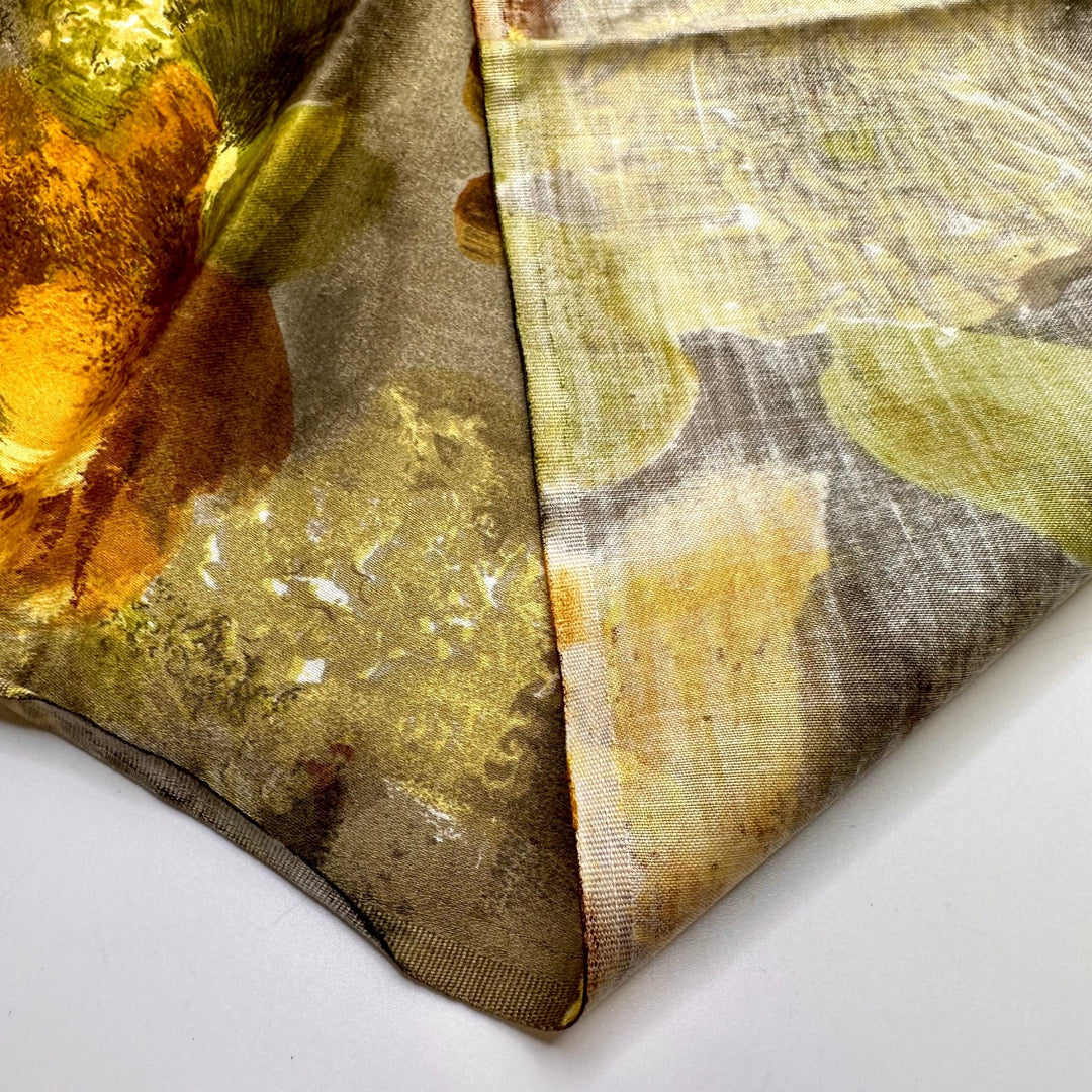 Prepping Produce For Dinner - Cotton Blend Woven - Light Green/Orange Floral - 2M Bundle - True Deadstock fabric Fabric by private - Sustainable Textile | FABCYCLE