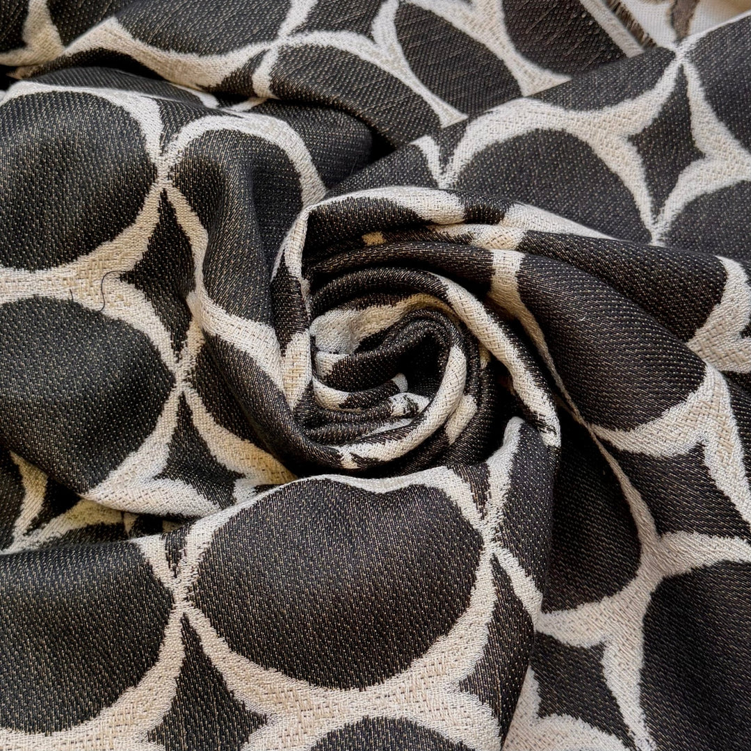Preserving Food - Polyester Blend Woven - Black/White Geometric - 1.3M Bundle - True Deadstock fabric Fabric by private - Sustainable Textile | FABCYCLE