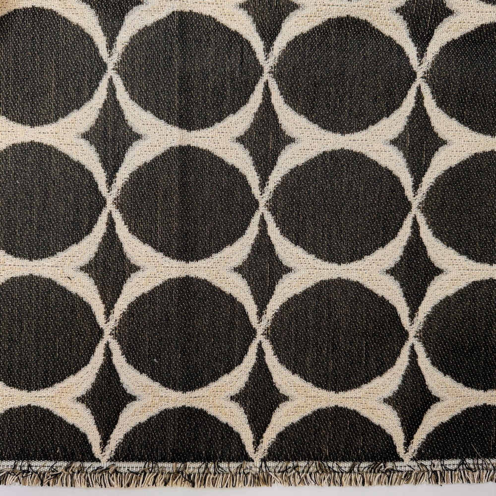 Preserving Food - Polyester Blend Woven - Black/White Geometric - 1.3M Bundle - True Deadstock fabric Fabric by private - Sustainable Textile | FABCYCLE