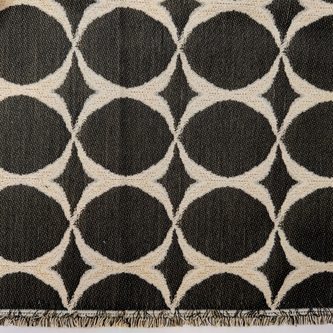 Preserving Food - Polyester Blend Woven - Black/White Geometric - 1.3M Bundle - True Deadstock fabric Fabric by private - Sustainable Textile | FABCYCLE