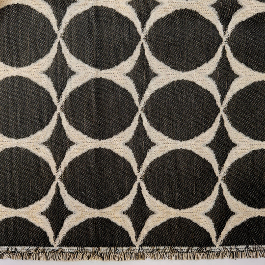 Preserving Food - Polyester Blend Woven - Black/White Geometric - 1.3M Bundle - True Deadstock fabric Fabric by private - Sustainable Textile | FABCYCLE