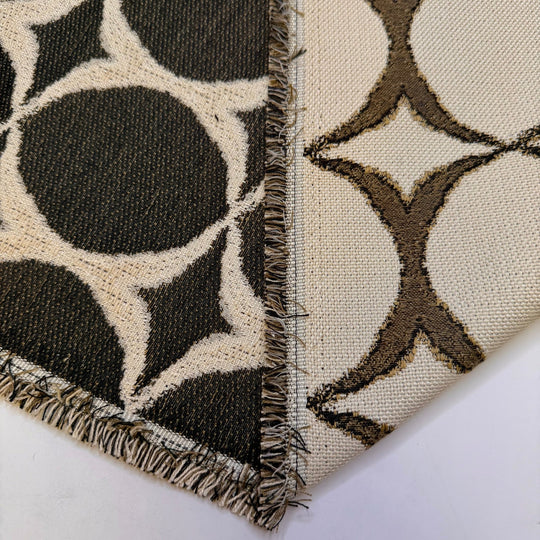 Preserving Food - Polyester Blend Woven - Black/White Geometric - 1.3M Bundle - True Deadstock fabric Fabric by private - Sustainable Textile | FABCYCLE