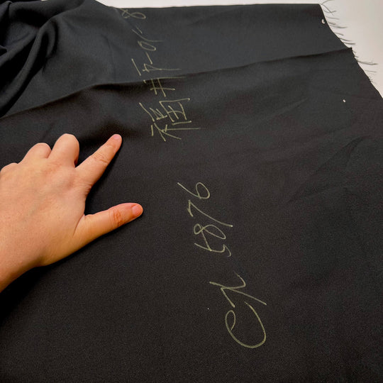 President Of The World - Polyester Blend Woven - Black - 1M Bundle - True Deadstock fabric Fabric by private - Sustainable Textile | FABCYCLE