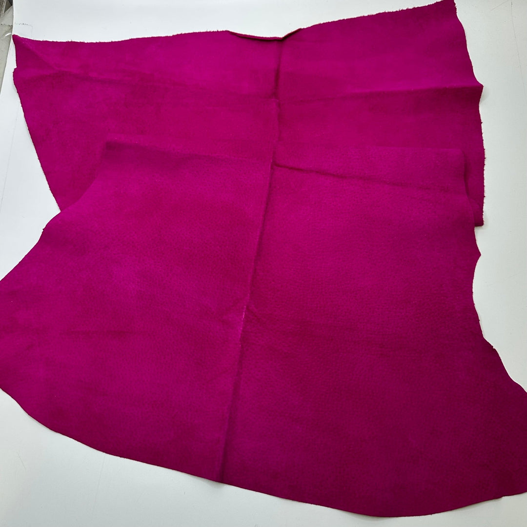 Pretty Pretty Princess - Suede Leather Woven - Dark Pink - 0.6M Bundle - True Deadstock fabric Fabric by private - Sustainable Textile | FABCYCLE