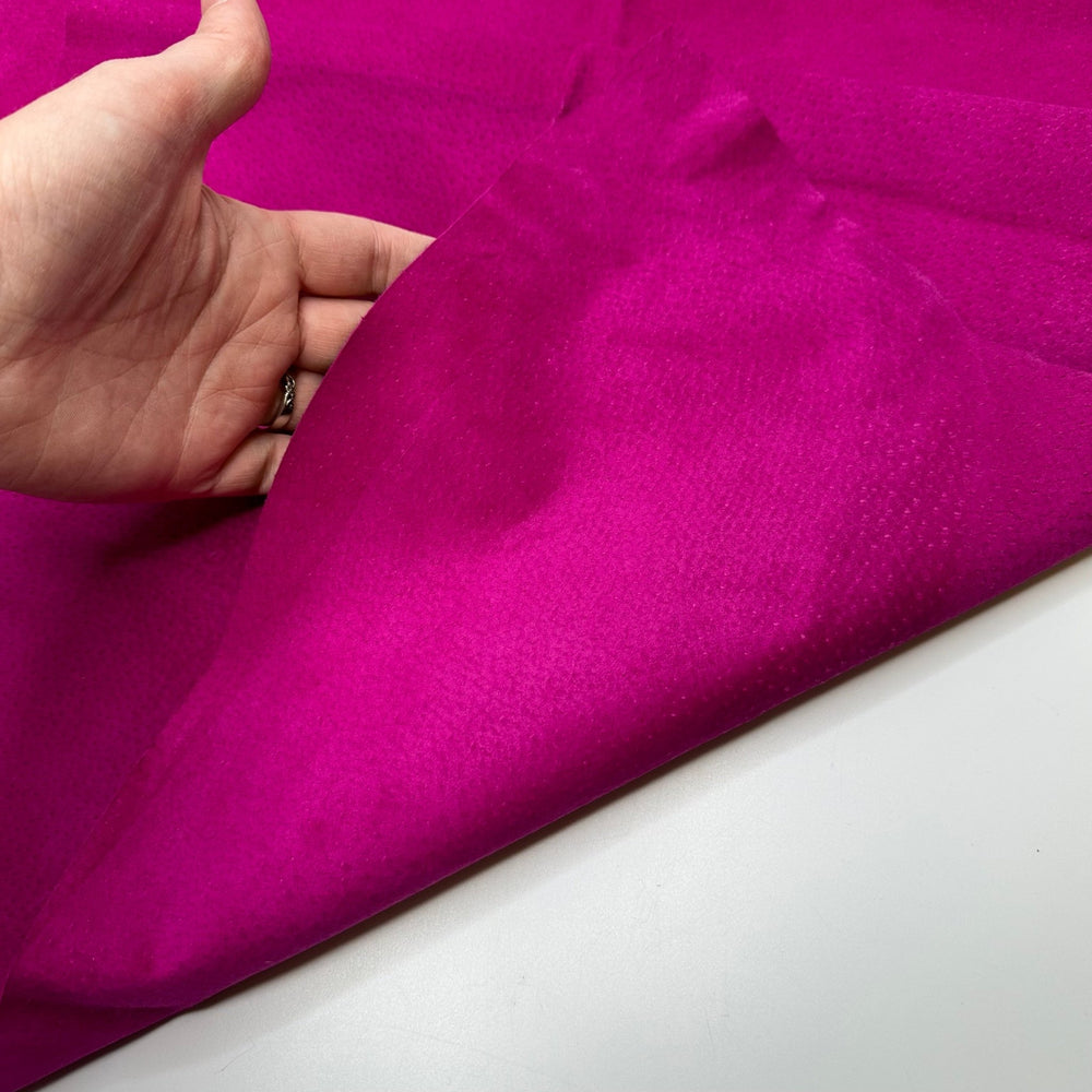 Pretty Pretty Princess - Suede Leather Woven - Dark Pink - 0.6M Bundle - True Deadstock fabric Fabric by private - Sustainable Textile | FABCYCLE