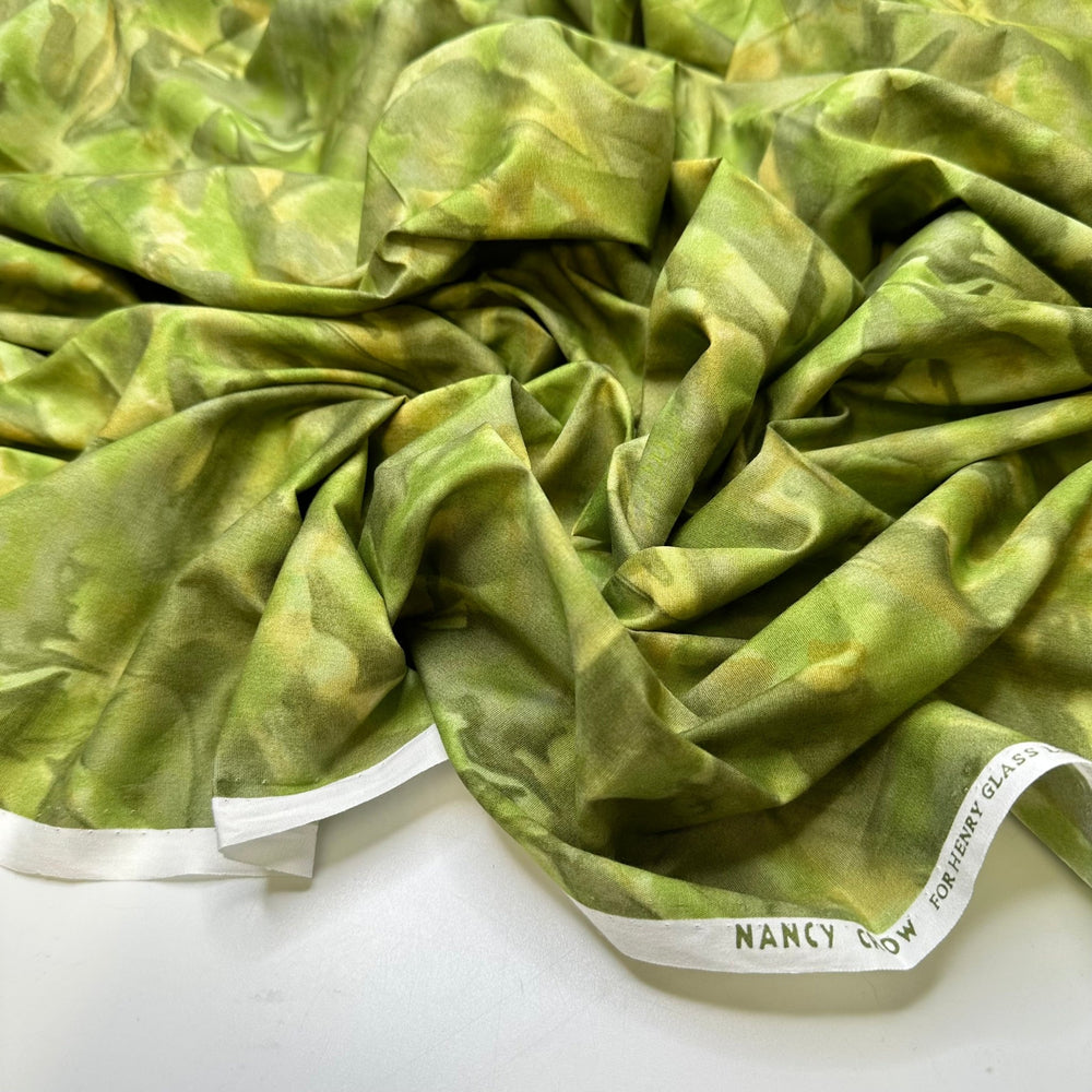 Prewashing - Cotton Woven - Green Abstract - 1M Bundle - True Deadstock fabric Fabric by private - Sustainable Textile | FABCYCLE