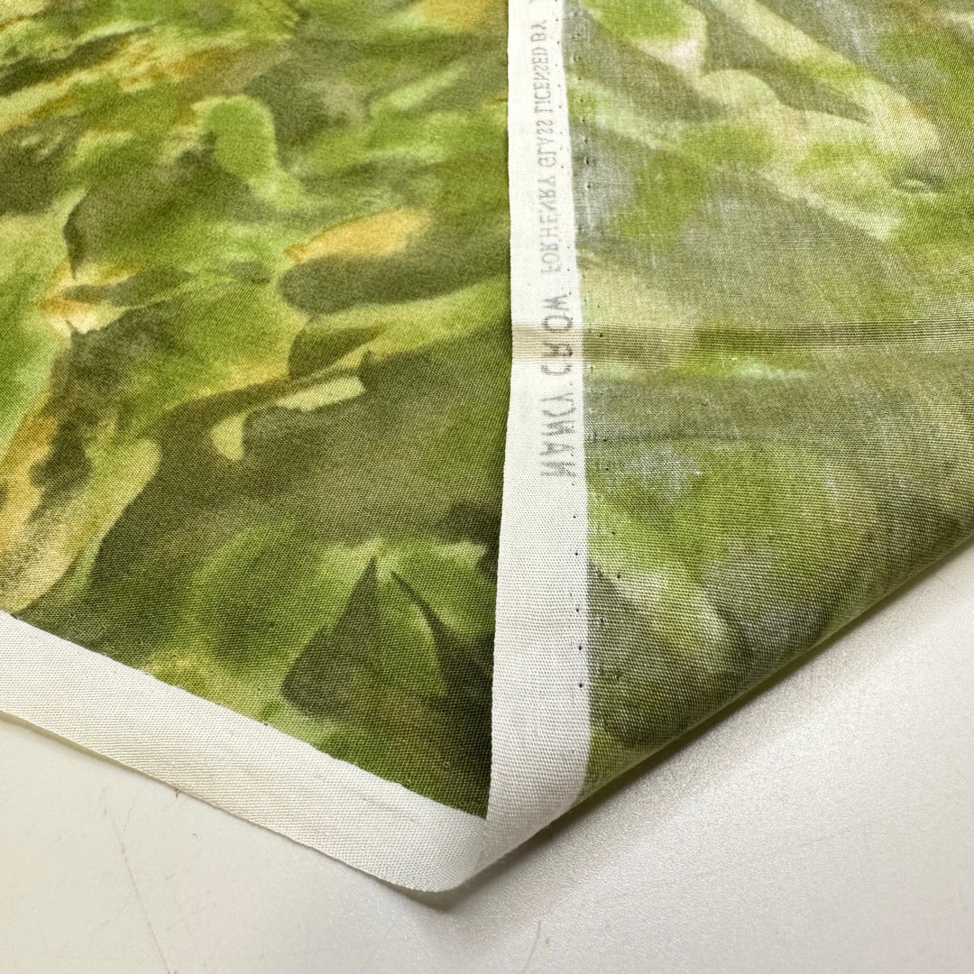 Prewashing - Cotton Woven - Green Abstract - 1M Bundle - True Deadstock fabric Fabric by private - Sustainable Textile | FABCYCLE