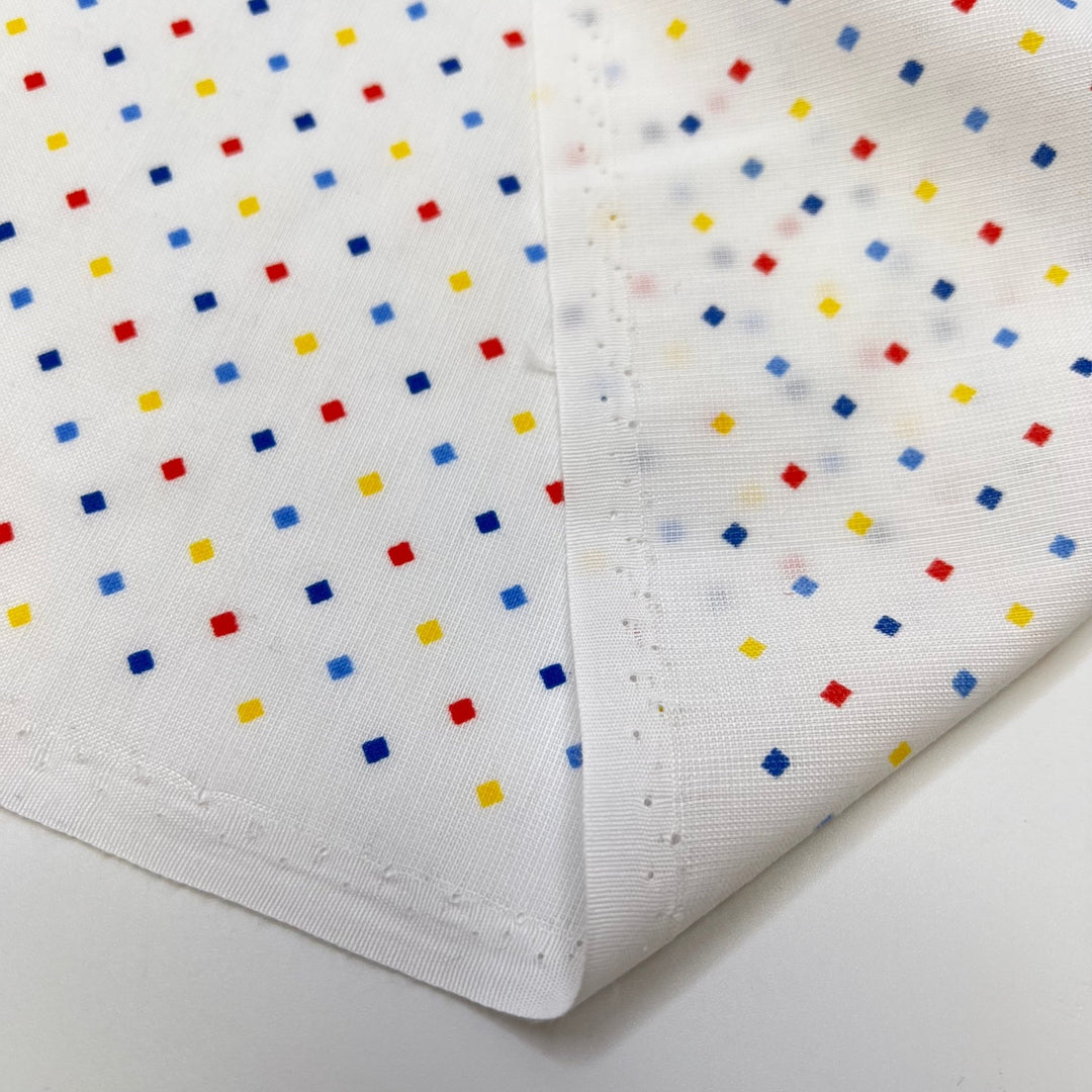 Primary Colours - Polyester Blend Woven - White Multi Geometric - 2.2M Bundle - True Deadstock fabric Fabric by private - Sustainable Textile | FABCYCLE